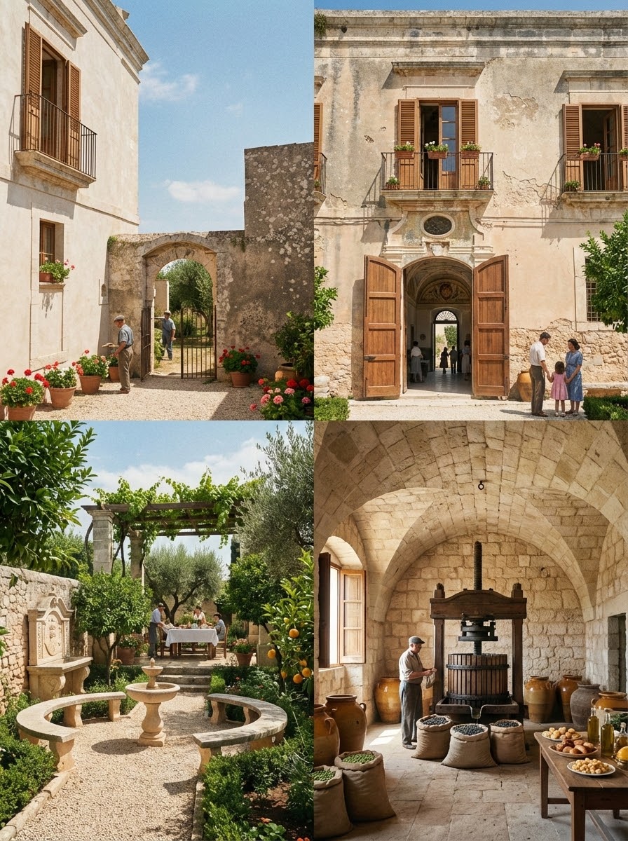 Ricostruzione digitale dell'aspetto originario della masseria