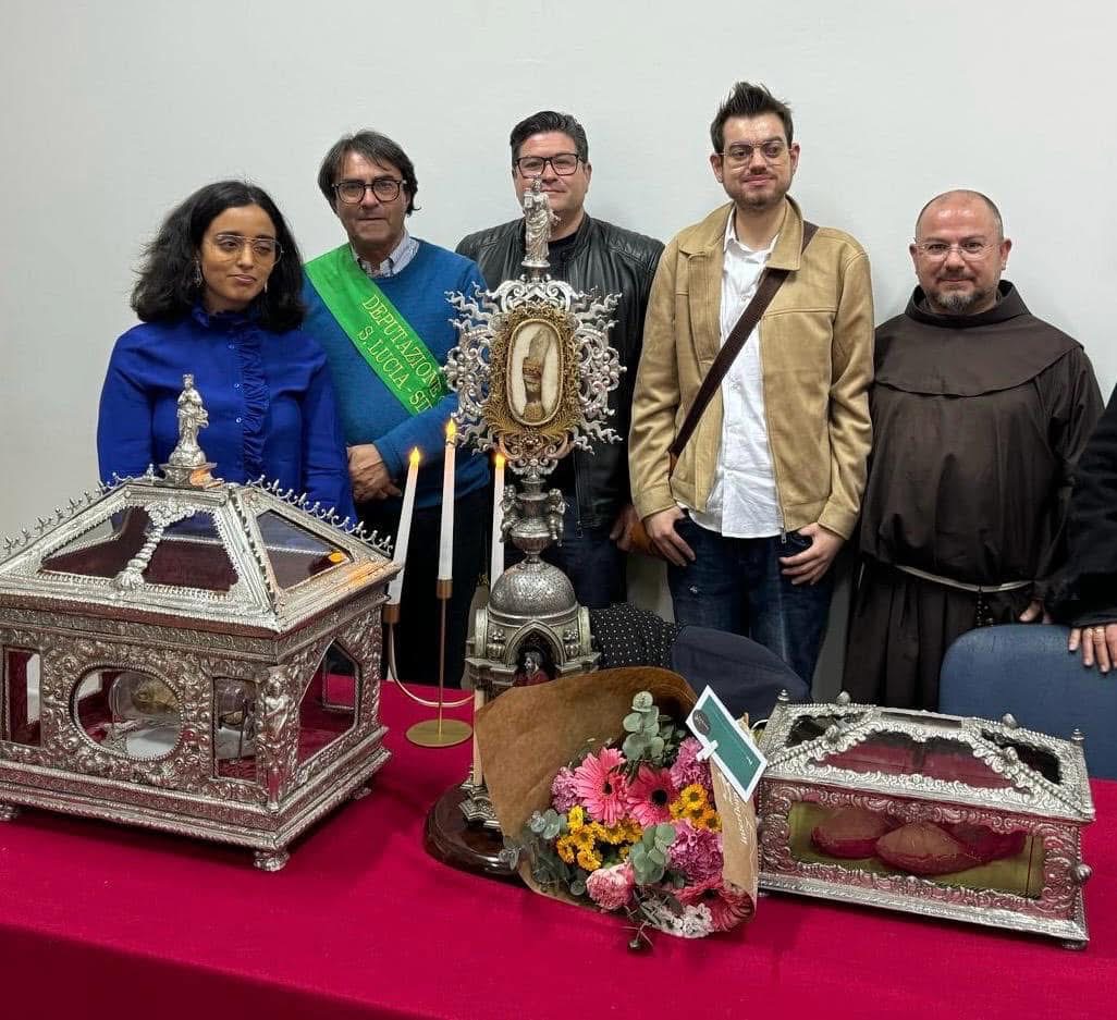 Le reliquie di Santa Lucia nella sede UICI di Siracusa il 22 marzo 2024