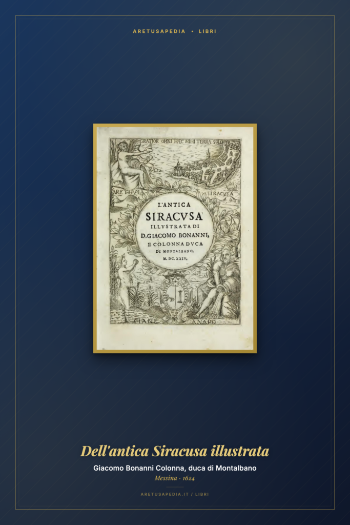 Frontespizio di Giacomo Bonanni Colonna, Dell’antica Siracusa illustrata (1624)