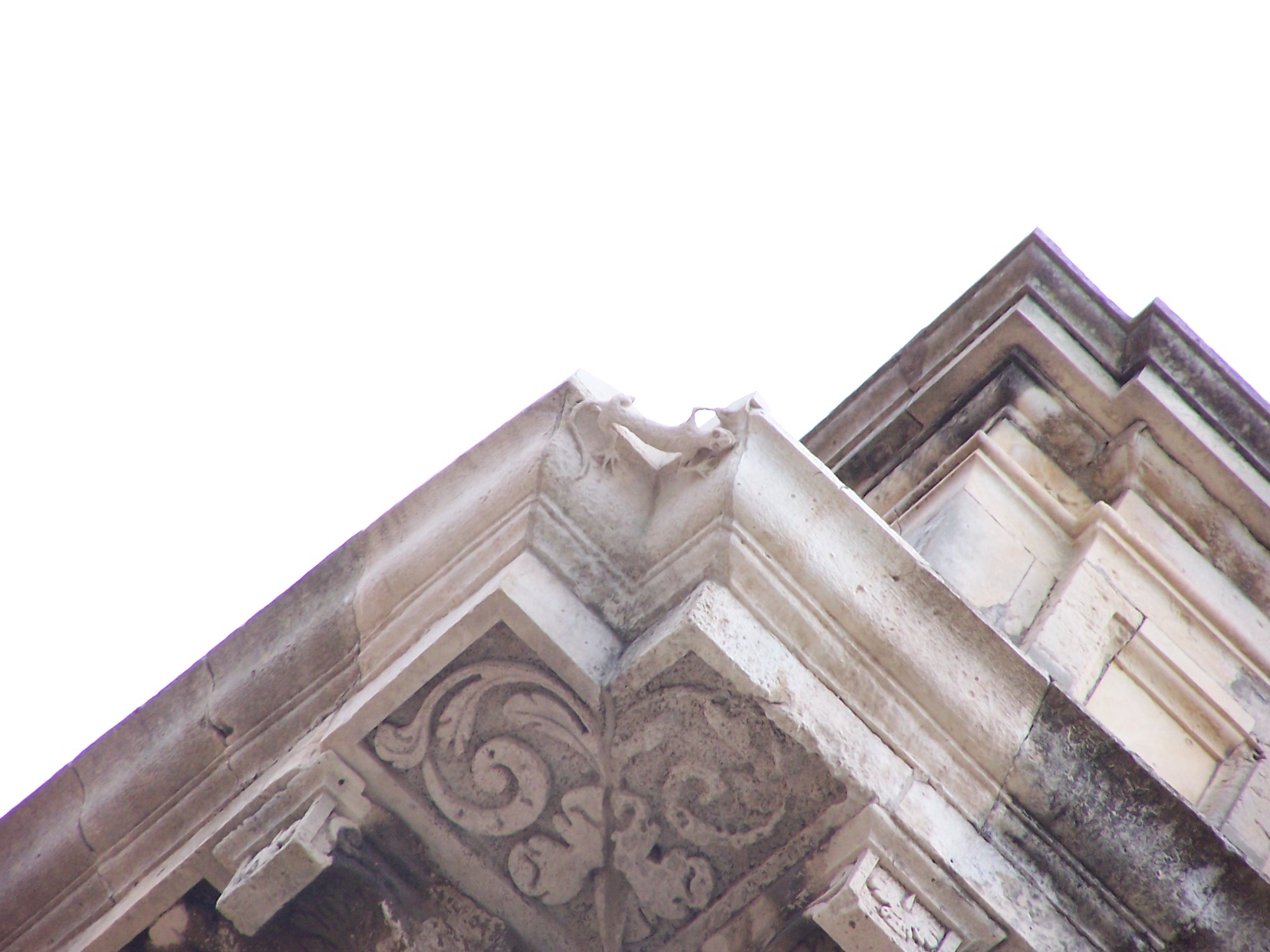 La piccola lucertola scolpita da Giovanni Vermexio nel cornicione del Palazzo del Senato a Siracusa, sua firma d'autore