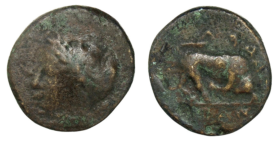 Moneta greca antica di Adranon