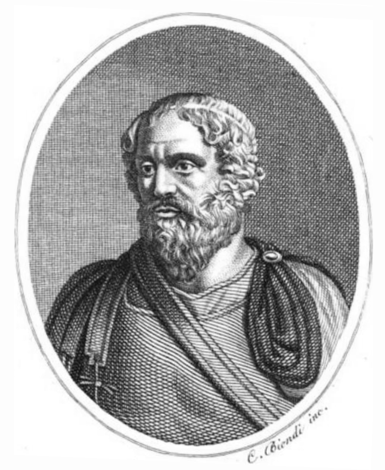 Incisione siciliana del 1817 con il ritratto di Archimede