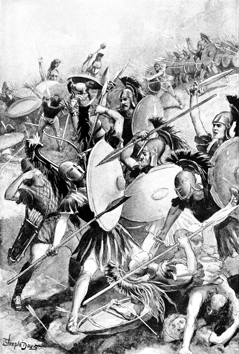Dipinto della distruzione dell'esercito ateniese a Siracusa nel 413 a.C.