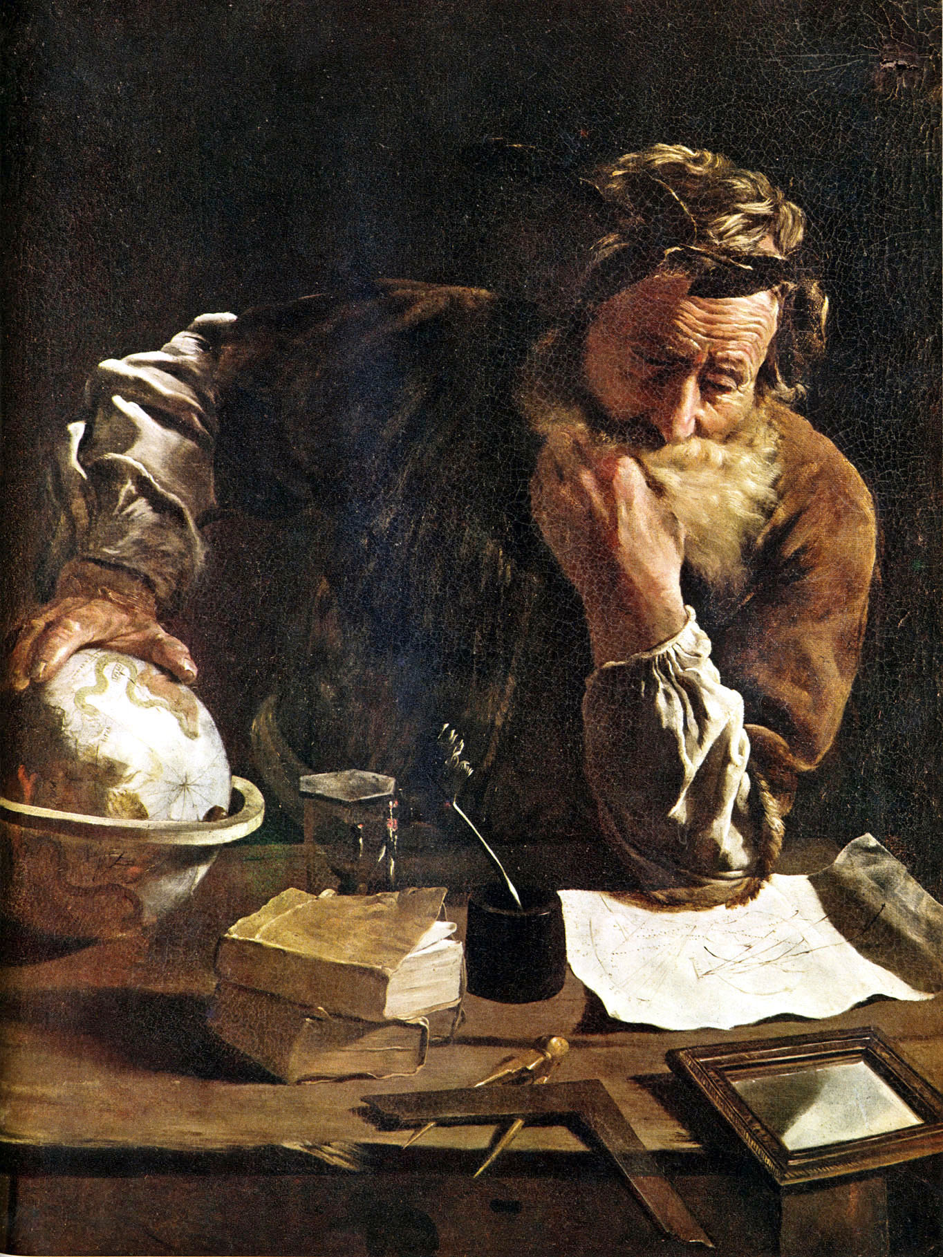 Dipinto di Domenico Fetti che ritrae Archimede assorto nello studio, 1620 circa