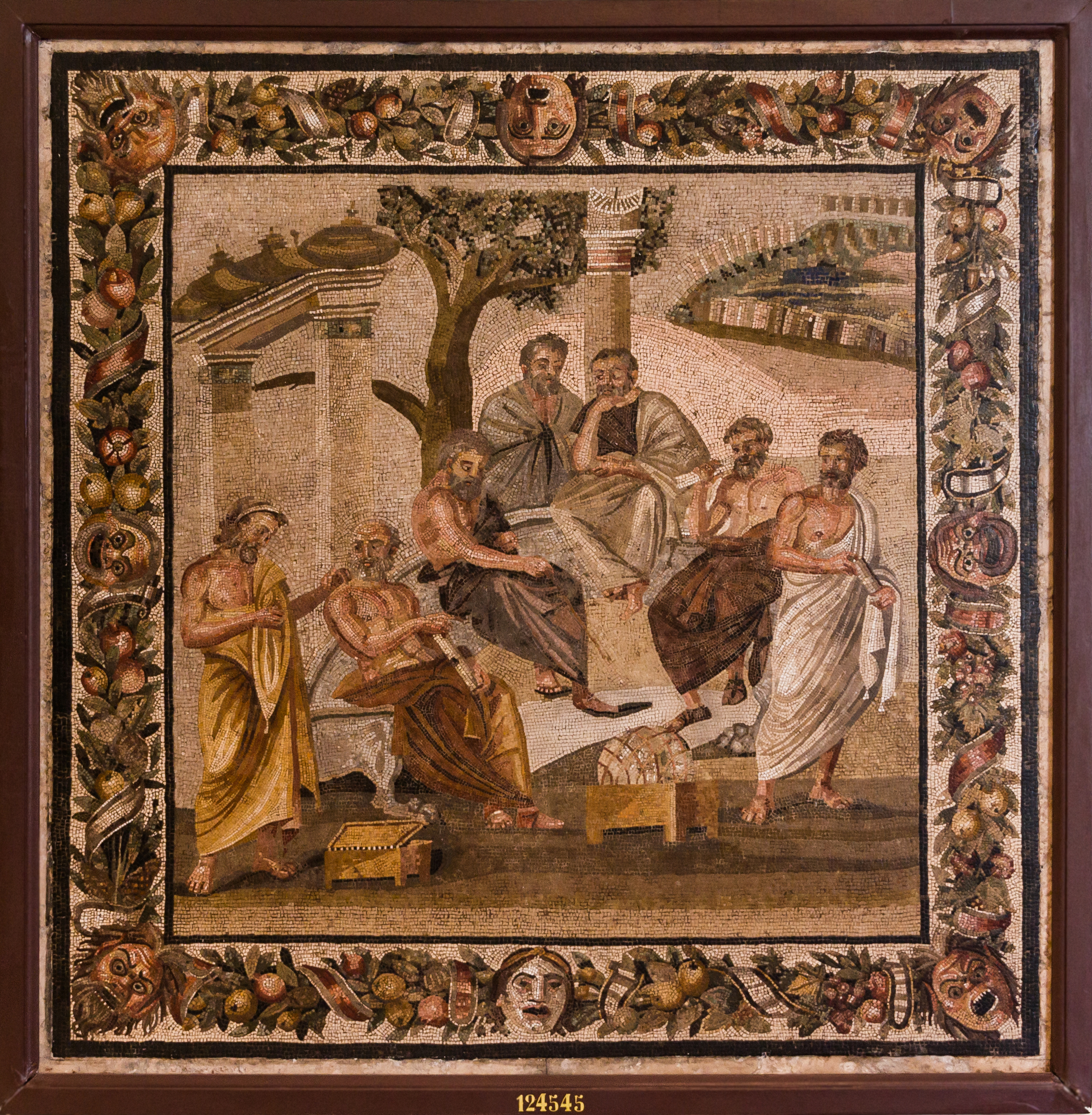 Mosaico romano da Pompei raffigurante Platone e i filosofi dell'Accademia