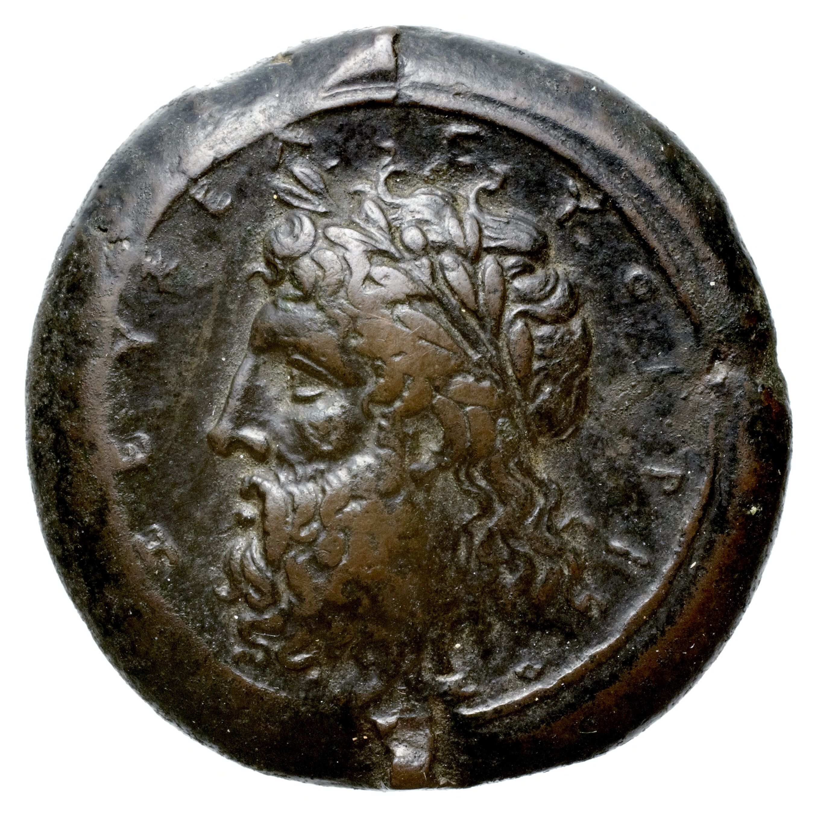 Bronzo siracusano con la testa di Zeus Eleutherios, Zeus liberatore