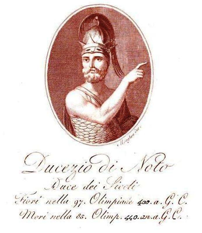Storia figurata di Ducezio re dei Siculi, incisione ottocentesca