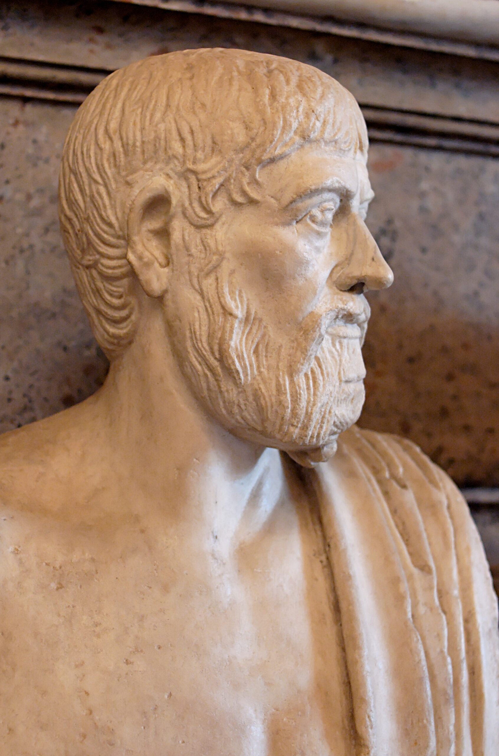 Busto di Pindaro, il poeta che celebrò le vittorie di Gerone
