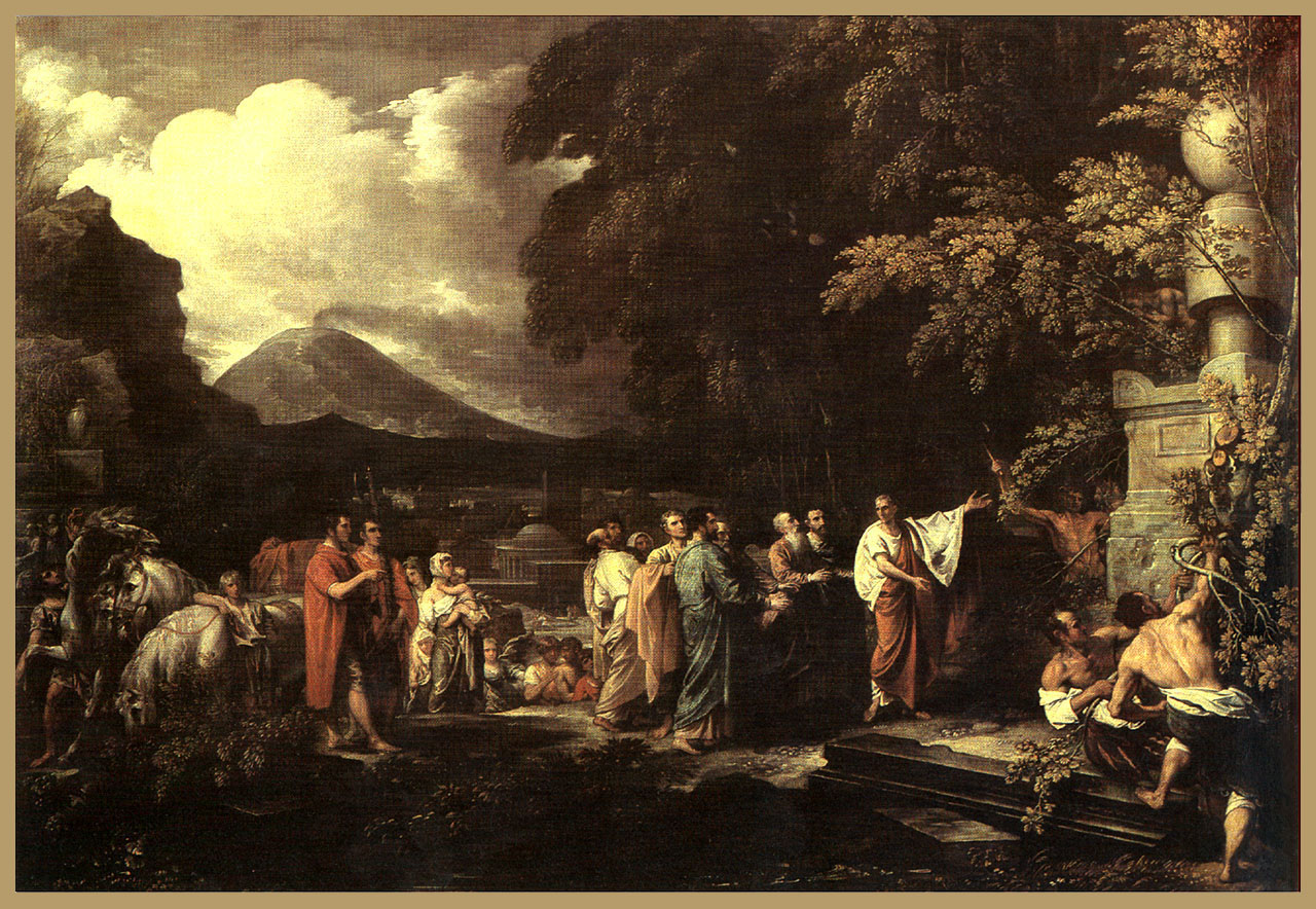 Dipinto di Benjamin West del 1797 con Cicerone che scopre la tomba di Archimede